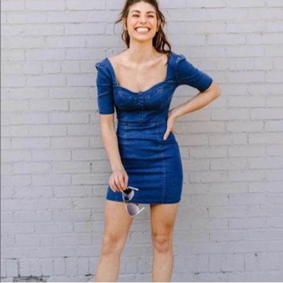 Kittenish Capri Corset Denim Jean Dress Medium - Picture 3 of 13